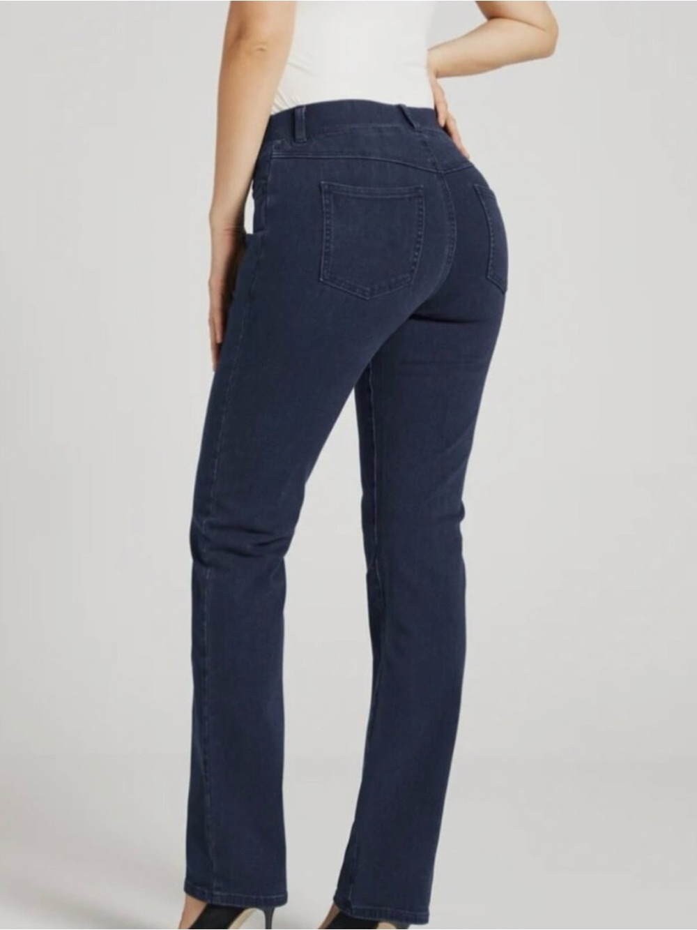 Straight Leg 4 Pocket Betabrand Yoga Denim (Indigo) - Picture 3 of 4